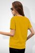 Women Mustard Round Neck Half Sleeves T-Shirt